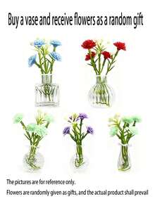 Mini Flower Vase Fridge Magnet, Micro Magnetic Vase, Refrigerator Decoration Vase, Bedroom, Living Room, Bathroom, Kitchen Decor, Random Flower Gift With Vase Purchase - View 9