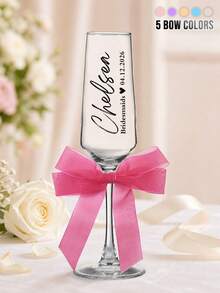 1 pièce Flûte à champagne personnalisée - Verre durable, nom personnalisable avec boîte en papier, verre à vin de mariage gravé, cadeau de demoiselle d'honneur, anniversaire de mariage, cadeau romantique pour couples, cadeau de la Saint-Valentin, cadeau de baptême, cadeau de fiançailles, cadeau attentionné - 3 verres à vin - Voir 32