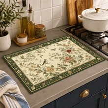 1pc Absorbent Drying Mat, Kitchen Decor Coffee Machine Mat, Handmade Coffee Pot Drip Tray, Kitchen Floor Mat, Dining Table Mat, Kitchen Countertop Dish Drying Mat, Breakfast Mat, Heat-Resistant Drip Tray With Non-Slip Backing, Diatomaceous Earth Drip Tray, Stain-Hiding, Super Absorbent Kitchen Drip Tray, Easy-To-Clean Dish Rack Mat, Perfect For Kitchen, Dining Table, Coffee Shop, Bar, Holiday, Party, Home Decor, Holiday Gift - Multicolor - View 6