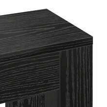 vidaXL Copriradiatore, copriradiatore dal design moderno a lamelle, copriradiatore per soggiorno, composito in legno di quercia nera - Rovere Nero - Visualizzare 4