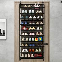 1pc 10-Tier Over-The-Door Shoe Rack, 3X Large Capacity, Space-Saving Wall-Mounted Storage Rack, White Minimalist Style, Mesh Design, Hanging Shoe Organizer, Suitable For Bedroom, Entryway, Closet, Dorm - View 6