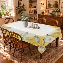 1pc, Home Decor, Lemon Pattern Printed Tablecloth - 100% Polyester, Rectangular, Woven, Suitable For Home Kitchen Dining Room, Party Dinner, Picnic Camping, Date, Wedding, Theme Party Decoration, Indoor And Outdoor Use - Multicolor - View 7
