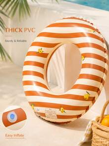 Plaid Flower & Striped Pear Adult Oversized Reclining Thick Life Jacket, Summer Inflatable Arm Floats Made Of PVC Material, Portable Swimming Equipment Inflatable Swim Ring, Unisex Arm Floats For Summer Water Sports, Pool Party, Beach Party, Swimming Pool, Beach, Summer Swim Ring - Multi-colored Swim Rings - View 7
