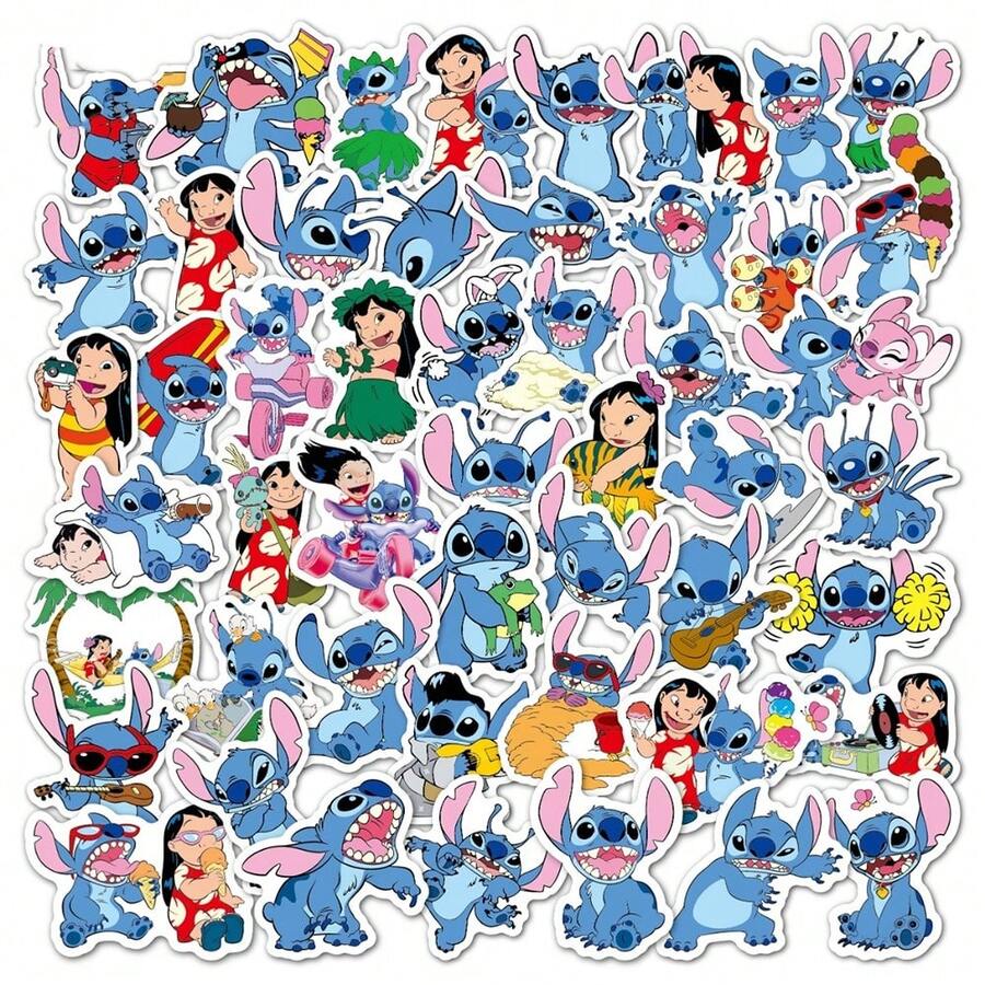 Disney 50入迪士尼官方授權史迪奇貼紙 DIY 包裝膠帶貼紙，適用於日常使用或派對/節日裝飾，送給朋友的趣味禮物 - 均碼5 - 查看 1
