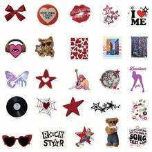 50 piezas Pegatinas de chica cool con tema del milenio Y2K, póster vintage femenino, pegatinas de dibujos animados estéticos de los 70, 80 y 90, pegatinas de graffiti, vinilo impermeable, adecuadas para portátil, funda de teléfono, regalo, computadora, diario, patineta, botella de agua, álbum de recortes, guitarra - B - Ver 3