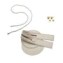 3pcs/Set Handmade Bag Accessories: 2pcs PU Leather Bottom Bases, 1pc Zipper For DIY Crochet Bucket Bag Crafting - Multicolor - View 14