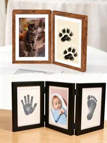 1 Set Foldable Photo Frame, 2-Fold/3-Fold/5-Fold Hinge Collage Frame, Suitable For 4x6 5x7 Photos, Vertical Desktop Display, Home Decor, Suitable For Family, Wedding, Pet Photos, Mother's Day Gift, Gift For Friends And Family (Photo Paper Not Included) - 1PC - View 2