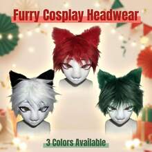 1件裝 毛絨動物面具 Cosplay 面具 動物頭飾 動漫角色服裝配件 萬聖節服裝道具 - 查看 3