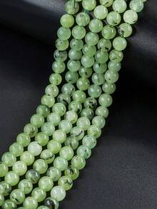 1 Strand Natural Green Prehnite Beads, Prehnite Tourmaline Healing Energy Gemstone Beads For Bracelet Necklace DIY Jewelry Making 6mm 8mm 10mm - Green - View 7