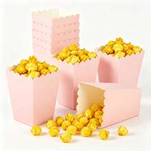 1/12/24/36/48/100個粉色紙製爆米花盒，爆米花盒，非常適合電影之夜或聖誕節/萬聖節裝飾 - 查看 1