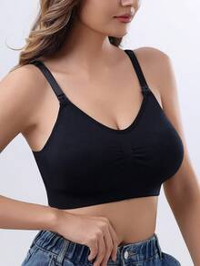 免手持哺乳內衣 孕婦內衣（奶瓶為道具） - 黑色 - 查看 5