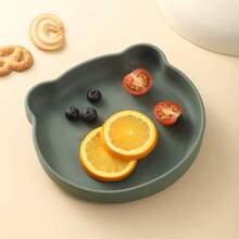 Plato de silicona con forma de oso, bandeja antideslizante, plato de aperitivos reutilizable e irrompible, apto para uso diario - Multicolor - Ver 9