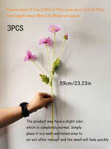 3枝/1枝 虞美人人造花 家居裝飾 絲綢花 絨毛莖 人造花飾品 花束 派對裝飾 婚禮裝飾 餐廳餐桌人造花裝飾 鐵絲可折疊人造花枝 - 彩色 - 查看 12