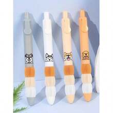 4pcs Cute Puppy Pattern, Fresh Style, Black 0.5mm Retractable Quick-Dry Gel Pens, Suitable For Students, Back To School - A - View 8