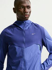 Nike Chaqueta deportiva con capucha de manga larga para hombre - Azul - Ver 3