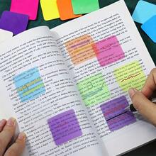 160pcs/100pcs Colorful Transparent Self-Adhesive Sticky Notes, Vibrant Random Colors, Semi-Transparent Design. Suitable For Marking Reading Content, Annotating Books, And Using As Office And Study Supplies. - one-size - View 6