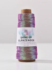 1mm/150m Shiny Holographic Flash Thread, Gold And Silver Wire Core Wrapped Thread, Used For DIY Knitting, Crochet, Party Decoration, And Jewelry Rainbow Yarn - Multicolor - View 24