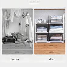 White Wardrobe Drawer Units – Stackable Storage Boxes For Clothes, 2 Sizes Low Or High (44x28cm) - View 8