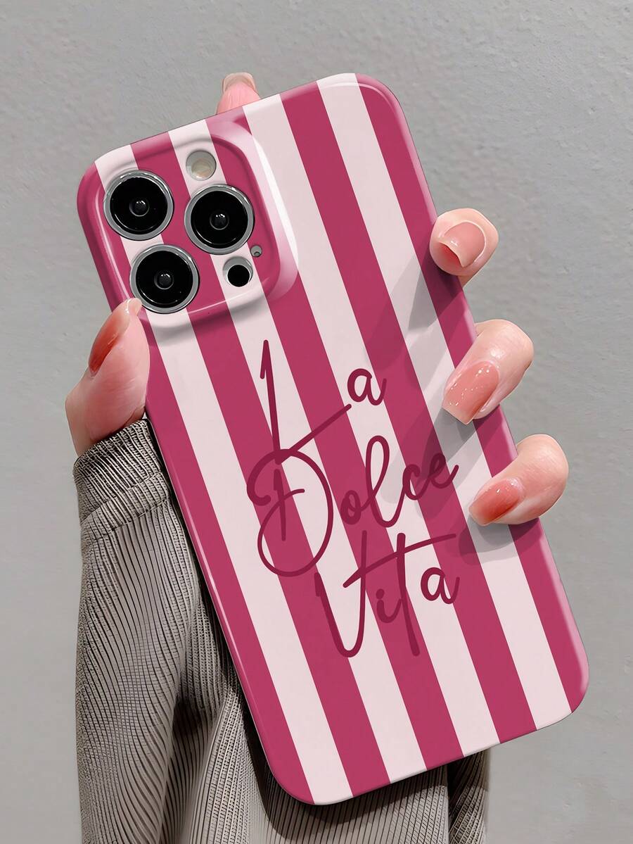 1 buah Casing Ponsel Keras Minimalis Dua Warna dengan Pola Slogan Bahasa Inggris, Potongan Presisi, Lapisan Mengkilap, Perlindungan Penuh, Kompatibel dengan iPhone 11/12/13/14/15/16 Pro Max - MultiWarna - View 1
