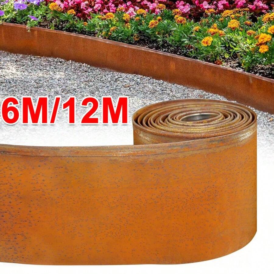 6m And 12m Flexible Metal Garden Border Lawn Edging Outdoor Grass Path Edge Roll - 6M - View 1
