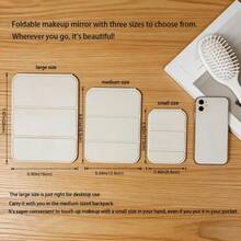 1pc Foldable Makeup Mirror, Adjustable Mini Desktop Mirror, Classic Handheld Mirror, Pocket Mirror, Travel Portable Mirror, Birthday Gift For Women Friends, Holiday Gift, Christmas Gift, Back To School Essential, Unisex - Multicolor - View 4