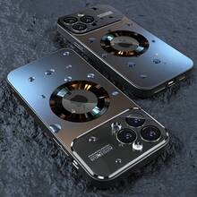 Phone Case - Luxury Titanium Color Glass Case With Magnetic Window And Wireless Charging Compatible With IPhone 11 12 13 14 15 16 17 Pro Max Air Plus, Shockproof Matte Hard Back Cover, Full Protective Case For Camera Lens - 2 - 查看 3