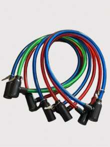 1/2/3pcs Random Color Bicycle Steel Wire Lock, Steel Cable Lock, Straight Key Anti-Theft Lock, Mountain Bike Colorful Steel Wire Lock - Multicolor - View 5