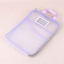 L-Shaped 3-Layer Hand-Carried Sorting Bag, Transparent Mesh Large Opening Student Exam Paper & Homework Storage Zippered Document Bag, Book Sorting Storage Bag. Suitable For Back To School Season, Office Storage, Gift Giving, Etc. - Handbag - View 11