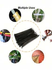 200pcs Heat-Resistant Household Installation Fastener Plastic Cable Ties, Self-Locking Garden Plant Ties For Securing Vines, Reusable Decorative Garden Ties, Suitable For Graduation Ceremonies And Other Occasions - Multiple Styles - View 6