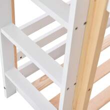 Cama infantil tipo casa del árbol Flieks con escalera, 90 x 200 cm, cama alta para niños – Base de 2 láminas – Natural y blanco - Blanco - Ver 9