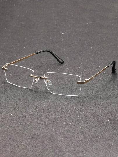 1 Pair Men's White Square Transparent Glasses, Suitable For Daily Wear, Back To School, Outdoor Leisure And Other Occasions, Stylish And Fashionable