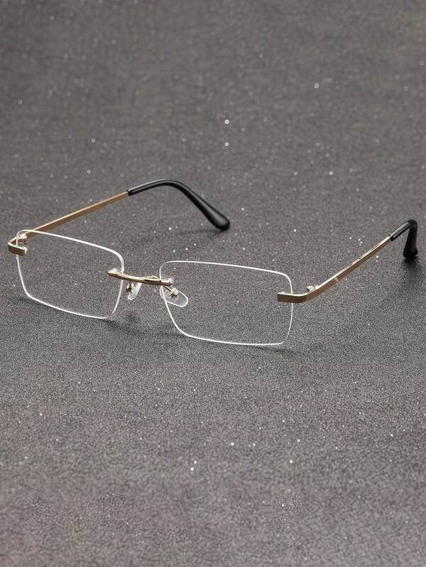 1 Pair Men's White Square Transparent Glasses, Suitable For Daily Wear, Back To School, Outdoor Leisure And Other Occasions, Stylish And Fashionable