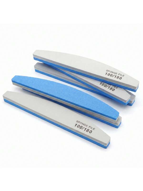 JEARLYU 6 miếng dũa móng xốp hai mặt, phù hợp cho móng acrylic gel và móng tự nhiên, dũa móng giấy nhám hai mặt, có thể giặt, độ nhám 100/180