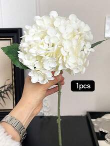 [Quantity] Pcs/Set 9.06 Inch Artificial Hydrangea Bouquet, Faux Hydrangea Stems, Suitable For Wedding Centerpieces, Home Decor (White) - Multicolor - View 12
