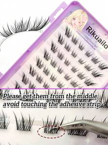 Rikuaild 120pcs Black And Brown Self-Adhesive False Eyelashes Book ,Fox Eye Styles Pre Glued Lashes Mixed 2 Colors Soft Lightweight Lashes Travel Essentials Suitable For Beginners - C - View 6