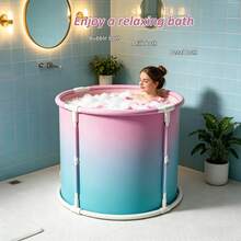 Bañera portátil plegable para uso doméstico, bañera aislada y reforzada, diseño extra alto y ancho, adecuada para baño de Body completo - A - Ver 2