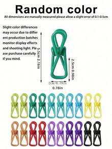 1/10pcs Chip Clips - Utility PVC-Coated Steel Clips For Sealing Food Packages, Chips Bags, Clothes & Paper - Pack Of 10 (Random Color), Kitchen, Kitchen Home, Home, Bathroom Accessories, Clips For Clothes, - Multicolor - View 9