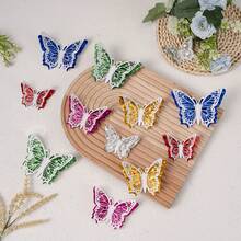 Minimalist 3D Hollow Butterfly Wall Stickers, Butterfly Shaped Wall Decals, Multiple Color Combinations, Self-Adhesive, Reusable Wall Decor, Party Decoration, Bedroom Decoration, Living Room Decoration, Mural Decoration, Wedding Decoration, Home Decor, Balloon Decoration, DIY Gift Decoration - Multicolor - View 5