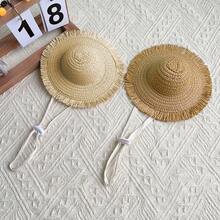 1pc Mini Scented Tassel Outdoor Pet Sun Hat, Mini Sunshade Design Suitable For Camping, Beach, Cat And Dog Daily Sun Protection Pet Accessory, Photo Decoration Accessory - Multicolor - View 6