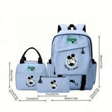 Disney Mickey Mouse 3PCS Backpack Set, "It's A Mickey Thing" Printed Casual School Backpack Combo With Tote Bag & Pencil Pouch For Students - Blue - View 5