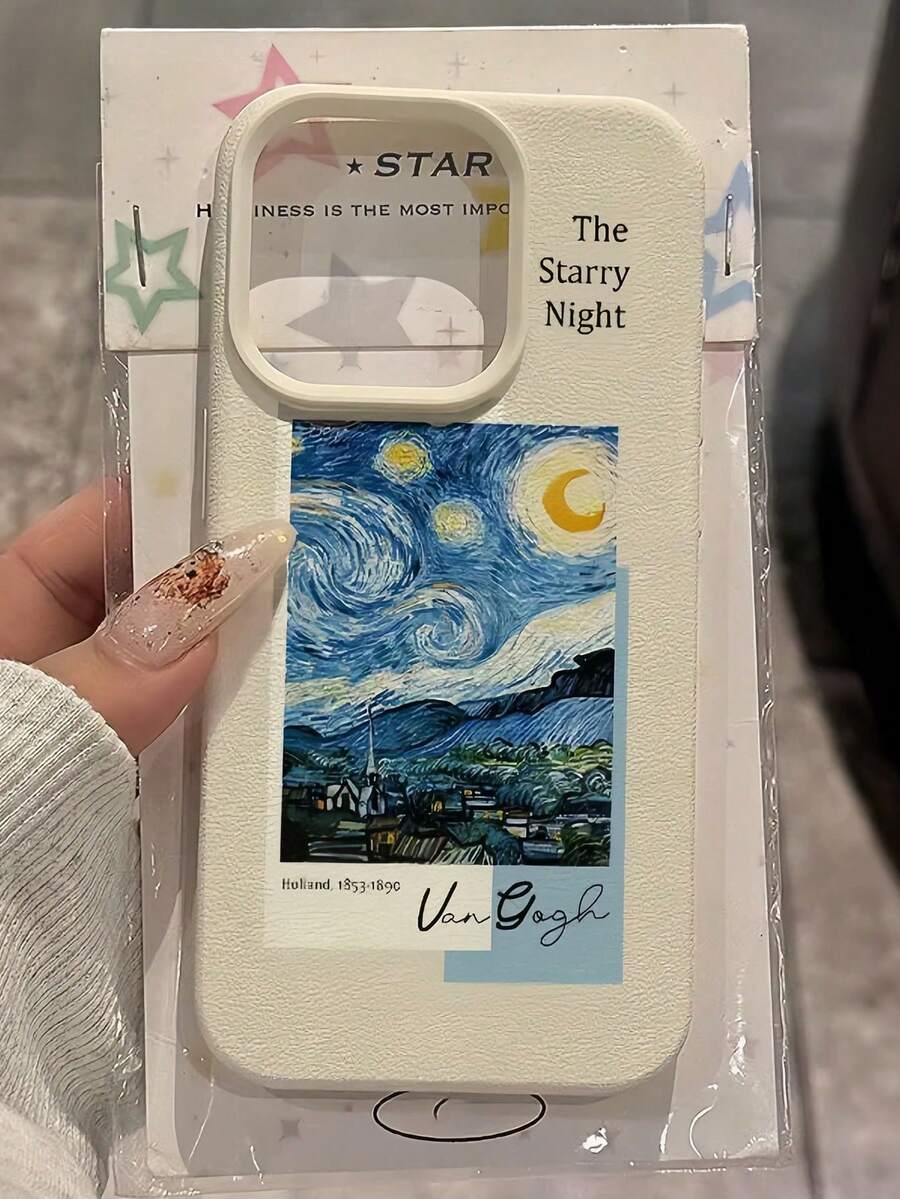 Funda de teléfono a prueba de golpes con cobertura completa, con patrón de pintura de arte de la Noche Estrellada de Van Gogh, compatible con Apple 16, 15, 14, 13, 12, 11 Pro Max, Series, versión internacional, no la versión nacional, regalo de cumpleaños para mamá - Branco - Visão 1