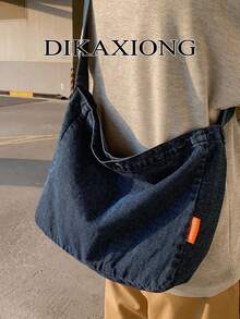 Bolso de hombro de mezclilla multiusos | Bolso cruzado de gran capacidad en azul claro con correa ajustable | Adecuado para viajes/trabajo/fin de semana - Multicolor - Ver 1