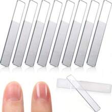 2Pcs Square Nano Glass Nail File Strips, Physical Nail Repair Polisher Without Damage, High-Quality Manicure & Nail Art Tools, Travel & Home Care Kit, Bulk Wholesale Pack - Silver - View 1