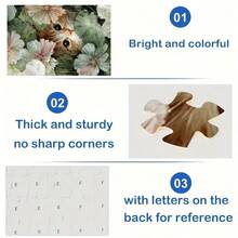 1000pcs Adult Mini Jigsaw Puzzle Boxed - Precision Cut Puzzle Pieces, Adult Challenge Level Difficulty, Scratch-Resistant Material. The Image Is Cute Cats In Flower Garden, Exquisite Details. Suitable For Adults Stress Relief, Family Entertainment, DIY Home Decor, Also An Art Collectible, Perfect Gift For Halloween, Christmas To Challenge The Brain, Let You Feel Focus And Achievement In Puzzling. - Multicolor - View 5