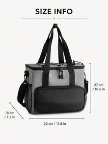 1pc Foldable Insulated Lunch Bag, Tote Bag, Large Capacity, Suitable For Office Workers, Students, Insulated Bento Box Bag, Waterproof, Thermal/Cooling, Can Hold One Full Meal, High Quality, Suitable For Home, Morning, Outings, Travel, Picnic - A - View 5