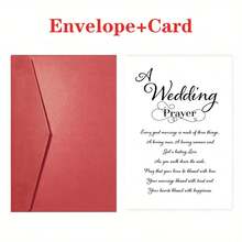 1pc Heartwarming Wedding Greeting Card For Bride And Groom, Newlywed Couple – Calligraphic Prayer Text Hand-Drawn Script Design, Spiritual Blessing Card, With Envelope - Multicolor - View 9