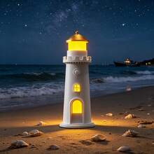LED Lighthouse Night Light, Rechargeable Motion Sensor Moonlight Projector Lamp, Timer Dimmable Ambient Light, Creative Desktop Decorative Lamp, Suitable For Bedroom, Living Room, Study - Lighthouse - View 7