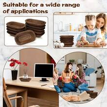 5/8Pcs Rustic Hollow Wooden Dough Bowls, Hand-Carved Wood Bowl Trays For Candle Making, DIY Crafts And Fruit Storage, Farmhouse Table Centerpiece For Home, Wedding, Party Decor, Thanksgiving & Holiday Gift - View 8