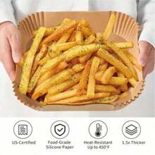200pcs Disposable Air Fryer Paper Liners Square Non-Stick Baking Sheets With Raised Edge For Oven, Basket, Roasting, Cooking, Easy Cleanup - Chocolate Brown - View 3