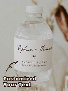 1/10/30/50pcs Customized Water Bottle Labels, 3 Styles, Personalized Wedding Decoration, Customizable Wedding Text Labels, Custom Name, Text, Blessing, Gift For Groom, Bride, Friends, Couples, Weddings, Parties, Holiday, Birthday, Wedding Favors - Multicolor - View 7